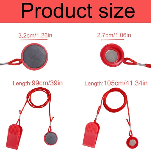 Miniatura 2 de lasuroa 2pcs Universal Treadmill Magnet Safety Keys, 2 Styles Treadmill Magnetic Key Replacement Parts Round Magnetic Safety Switch Running Machine