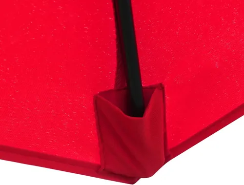 Miniatura 3 de Sombrilla Sunnyglade para patio, 7.5 pies, con botón de inclinación, manivela, 6 varillas, Rojo
