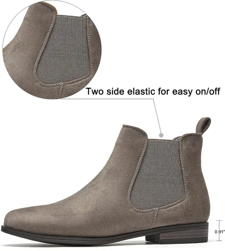 Miniatura 2 de VJH confort Botines sin cordones para mujer, con punta redonda de almendra occidental, tacón bajo, elásticos, Chelsea