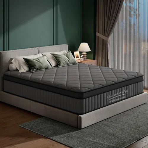 sogesfurniture Queen Size Mattress, 8 inch Gel Memory Foam Hybrid Mattress in a Box with Pocket Springs,Euro Top Medium Firm, Darkgrey,CertiPUR-US