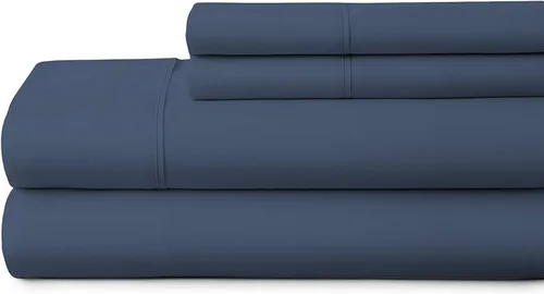 Miniatura 4 de Juego de ropa de cama de 4 piezas, 800 hilos, 100% algodón egipcio, color negro, sábana bajera ajustable de algodón de fibra larga, se adapta a
