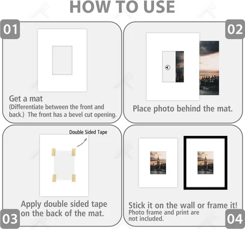 Miniatura 4 de Golden State Art, Paquete de 10 marcos de fotos blancos de 11 x 14 pulgadas, sin ácidos, con núcleo blanco, corte biselado para fotos, imágenes e