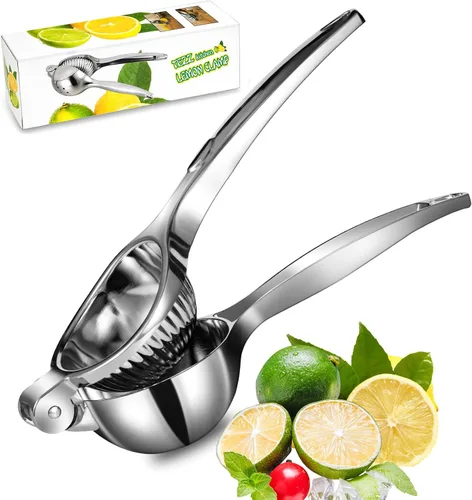 TEZZ Exprimidor de Limón Premium, Exprimidor Manual Grande de Servicio Pesado para Limón, Prensa Manual de Cítricos de Metal, Herramienta de Bar