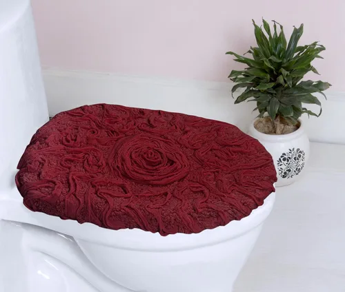 Miniatura 40 de Home Weavers Bell Flower Collection - Tapetes de baño copetudos 100 % algodón, extrasuaves y absorbentes, antideslizantes, lavables a máquina, lino