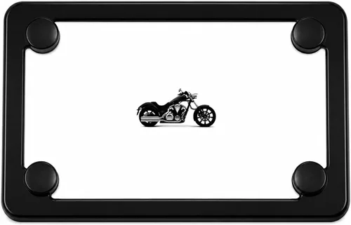 Miniatura 3 de Marco de matrícula de acero inoxidable negro para motocicleta
