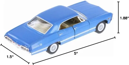 Miniatura 5 de KiNSMART - Modelo a escala 1/43 compatible con Chevrolet Impala 1967 (azul)