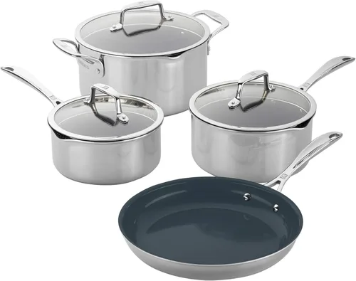 ZWILLING Clad CFX Juego de utensilios de cocina antiadherentes de acero inoxidable de 7 piezas