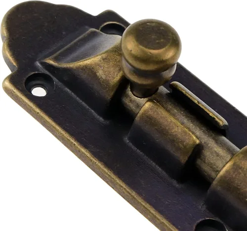 Miniatura 6 de Bronce latón antiguo barril cerrojo cerrojo 4 pulgadas cerradura deslizante seguridad deslizante con tornillos Hardware