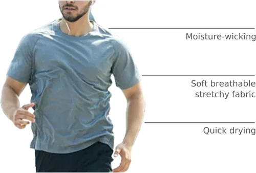 Miniatura 16 de Camisetas de entrenamiento para hombre, de manga corta, de secado rápido, atlético, gimnasio, activo, absorbe la humedad