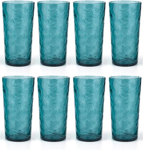 Miniatura 16 de KX-WARE Vasos de plástico de acrílico de 18 onzas, juego de 6 unidades, color azul
