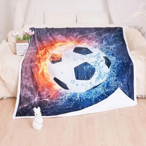 Miniatura 6 de Manta de fútbol, manta de fútbol, manta de franela suave, manta de fútbol adorable para niños, manta de cama súper suave de franela para sofá