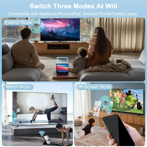 Miniatura 5 de Adaptador de pantalla HDMI inalámbrico 4K, dongle inalámbrico HDMI 5G, adaptador de pantalla de espejo, transmisión de video/audio
