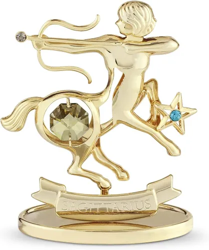 CRYSTOCRAFT Regalo de sagitario, adorno de constelación con cristal austriaco, adorno de cristal de signo del zodiaco, colección de decoración de