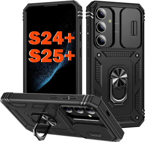 Miniatura 57 de PASNEW Funda para Samsung Galaxy S22 Ultra 5G, cubierta de cámara deslizante y soporte de dedo de metal giratorio de 360°, militar, resistente, a