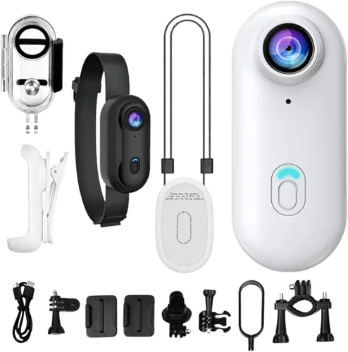 Cámara compacta para el pulgar, cámara deportiva al aire libre, cámara portátil para grabación, herramienta de vlogging de 1080P, kit de video de