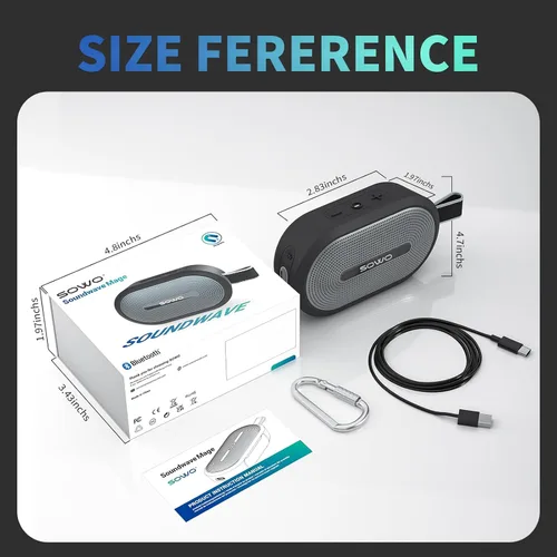 Miniatura 8 de SOWO Altavoz Pequeño Portátil Inalámbrico, Altavoz Ultra Magnético Bluetooth para Carrito de Golf, Resistente al Agua IP67 sin Cubierta, 24 H