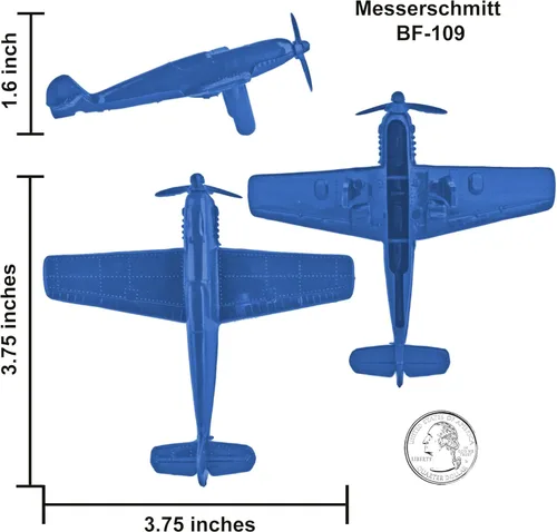 Miniatura 4 de TimMee Aviones de Caza Ases WW2 - Aviones de plástico azules de 9 piezas para soldados de ejército, fabricados en EE. UU