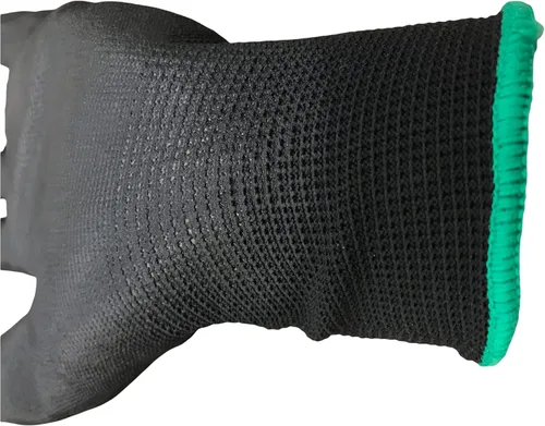 Miniatura 6 de Task Force - Guantes de trabajo de seguridad con revestimiento de poliuretano, 12 pares, guantes de punto sin costuras con revestimiento