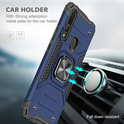 Miniatura 3 de Asuwish Funda compatible con Huawei Y9 Prime 2019 y protector de pantalla de vidrio templado, soporte de anillo celular con soporte para teléfono