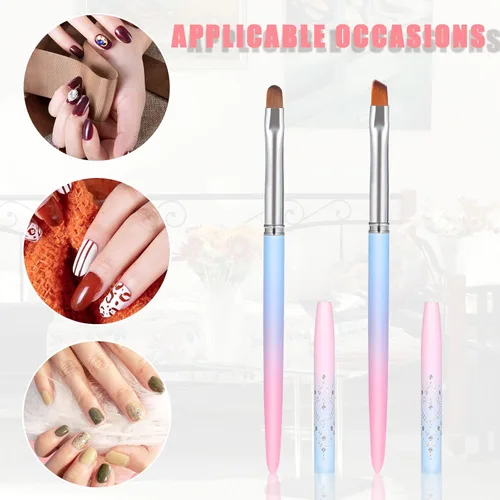 Miniatura 5 de TOYMIS 2 piezas de cepillo de limpieza de esmalte de uñas, herramientas de pintura de lápiz de uñas, cepillo removedor de uñas para diseño de arte