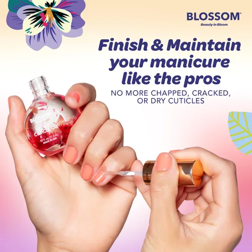 Miniatura 6 de Blossom Aceite para cutículas hidratante, hidratante, fortalecedor, perfumado, infundido con flores reales, fabricado en Estados Unidos, 0.84 onzas