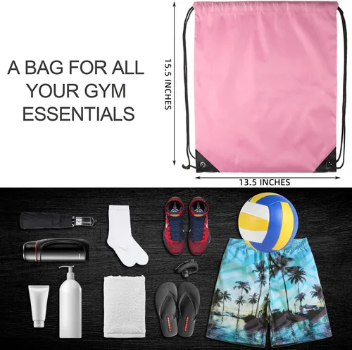 Miniatura 3 de Bolsas con cordón a granel, 48 unidades, mochila con cordón a granel, bolsas de cordón para la escuela, gimnasio