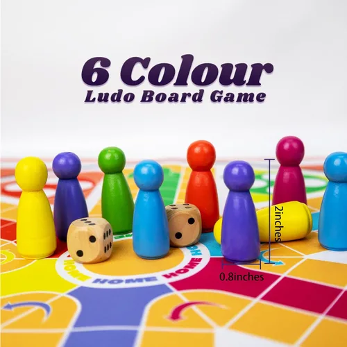 Miniatura 5 de Juego de mesa Ludo de 20 pulgadas, juego de Ludo para adultos para 2-6 jugadores, juegos de mesa de Ludo y parchís, adecuados para reuniones