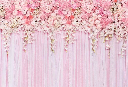 Huayi D-9354 - Fondo para fotografía, diseño de flores, color rosa, decoración para eventos