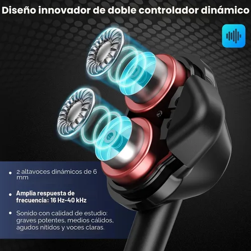 Miniatura 2 de Auriculares con cable USB-C, auriculares in-ear de doble controlador con micrófono, ajuste de cancelación de ruido, graves profundos, cable sin