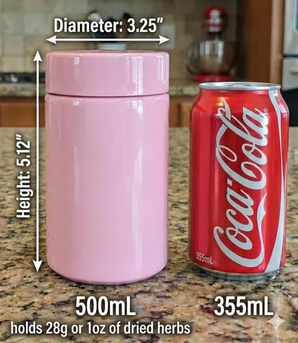 Miniatura 2 de Treehouse Recipiente a prueba de olores (16.9 fl oz) para hierbas, especias, café, tés y más, tarro hermético de doble sellado, vidrio grueso