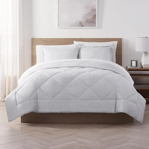 Miniatura 2 de Serta Juego de edredón reversible de 2 piezas con fundas de almohada para todas las estaciones, tamaño individual/individual XL, microchip