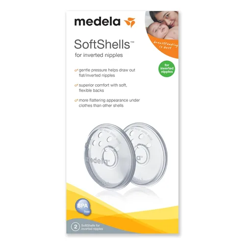 Miniatura 3 de Medela SoftShells - Conchas de pecho para pezones planos o invertidos, conchas discretas para tu cuerpo único, flexibles y fáciles de llevar