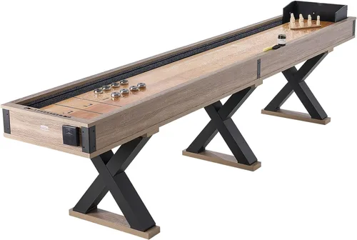 Mesa de tejo VEVOR, mesa de tejo de 11.5 pies para salas de juegos familiares, juego combinado de tejo y bolos 2 en 1, con superficie de juego