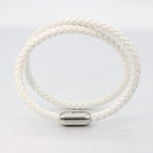 Miniatura 5 de Pulsera de cuero trenzada con cierre magnético de acero inoxidable para hombre, pulsera de cuero auténtico con cierre magnético