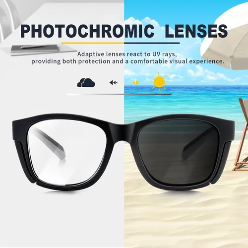 Miniatura 4 de UKNOW Gafas de seguridad - Lentes fotocromáticas - Protección ocular con protectores laterales - Anteojos protectores ANSI Z87.1 - Protección UV