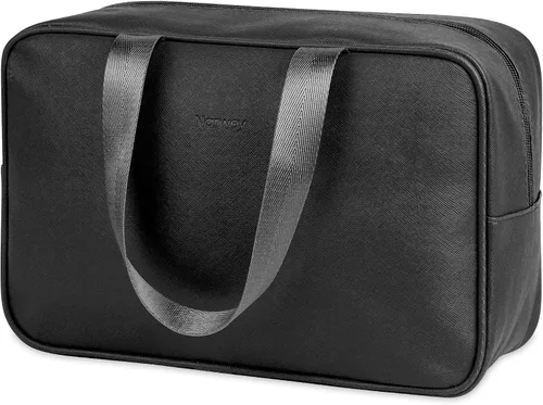 Narwey Neceser de tamaño completo, bolsa de cosméticos grande, bolsa de maquillaje de viaje, organizador para mujeres y niñas, A-Negro, L, Bolsa de