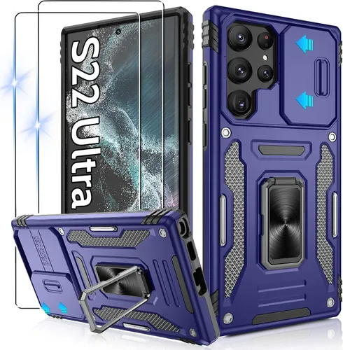 Miniatura 107 de Gritup para Samsung Galaxy S22 Funda con protectores de pantalla HD de 2 paquetes y cubierta deslizante para la cámara, protección contra caídas