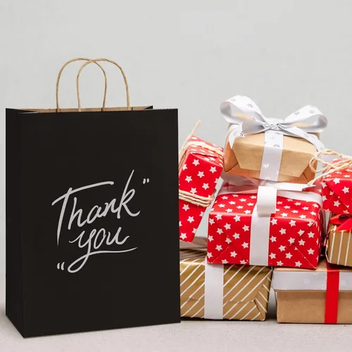 Miniatura 3 de BagDream Bolsas de regalo de 13 x 7 x 17 pulgadas, bolsas de regalo de papel de 50 quilates, bolsas de mercancía al por menor, bolsas de papel kraft