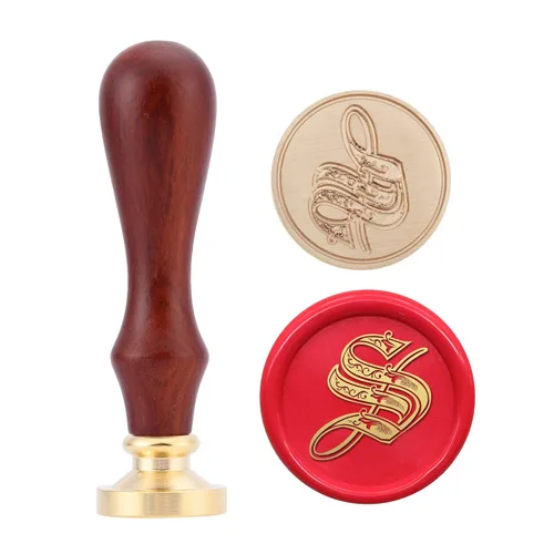 Miniatura 30 de Yoption Sello de cera del alfabeto gótico vintage, sello de cera, sello de cera para tarjeta de Acción de Gracias, sobre, envoltura de regalos