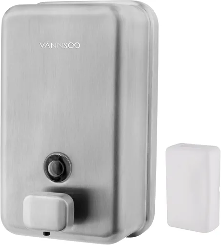 Miniatura 10 de Dispensador de jabón de manos montado en la pared, 40.6 fl oz, 40 onzas, dispensador de jabón líquido negro comercial de acero inoxidable para Negro