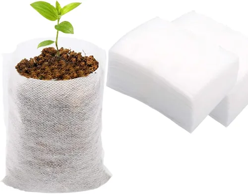 Miniatura 10 de gardtree Bolsas para vivero de plantas de 7.8" x 8.6" 100 unidades, bolsas de cultivo de plantas biodegradables de tela no tejida, macetas Blanco