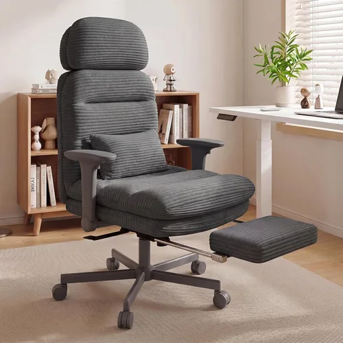 Miniatura 5 de GXJ Silla cruzada con brazos abatibles, silla de oficina ejecutiva con reposapiés, silla de oficina con patas cruzadas G800 Plus, almohada lumbar