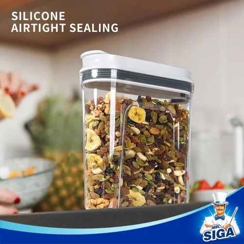 Miniatura 5 de MR.SIGA - Juego de dispensadores herméticos para cereales, contenedores de almacenamiento para productos secos, nueces, frijoles, aperitivos, sin