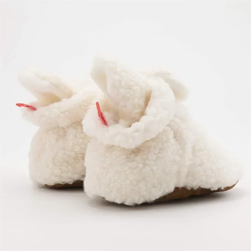 Miniatura 4 de Bellocasa Botines de forro polar para bebés, niños y niñas, pantuflas antideslizantes con agarre suave, zapatos de calcetín para recién nacidos