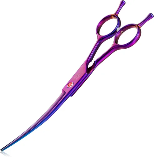 Miniatura 11 de JASON Kit profesional de tijeras para perros 6 en 1: rectas, adelgazantes, chunker, tijeras curvadas y peine para cabello largo y corto y gato