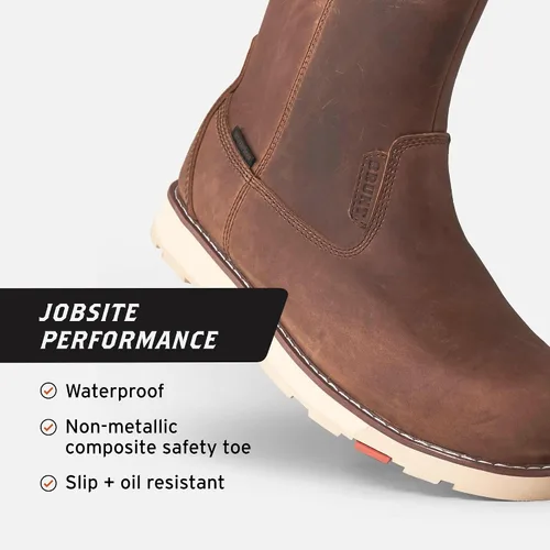 Miniatura 4 de BRUNT Bolduc (Punta Comp) - Marrón - Bota de Trabajo Wellington Impermeable de Cuña con Tiradores de 9" - Clasificación EH - Resistente a