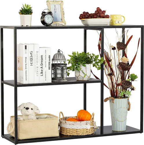 Miniatura 9 de DCLRN Mesa consola, mesa de entrada estrecha y larga con estante de almacenamiento para entrada, vestíbulo, pasillo, sofá, sala de estar, bar, Blanco