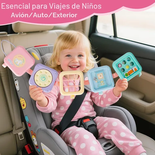 Miniatura 4 de GRESEESM Juguetes Montessori para niñas de 1 año, regalos, tablero de actividades para niños pequeños, juguetes sensoriales de aprendizaje y viaje