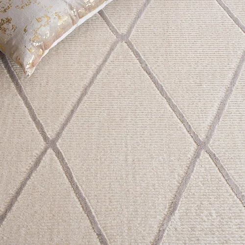 Miniatura 6 de SAFAVIEH - Alfombra de colección Revive, 9' x 12', beige, diseño enrejado, no se desprende y de fácil cuidado, ideal para áreas de alto tráfico