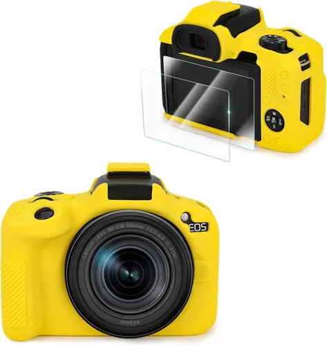 Miniatura 14 de VOVMOEYA Compatible con Canon EOS R50 - Kit de accesorios para funda de cámara [con 2 películas LCD templadas], funda protectora de silicona EOS R50